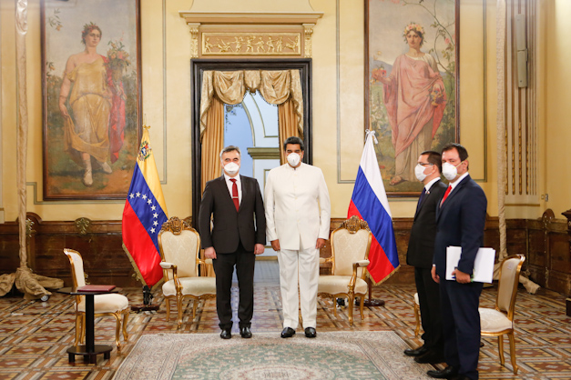 Russian Ambassador Sergey Melik-Bagdasarov during the letter of credence ceremony in March 2020 (Photo/Venezuela’s Ministry of Communication and Information) 