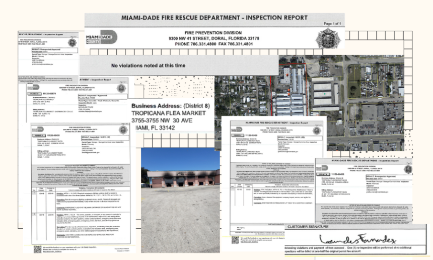 El mercado de pulgas estaba al día con las inspecciones de los bomberos de Miami-Dade